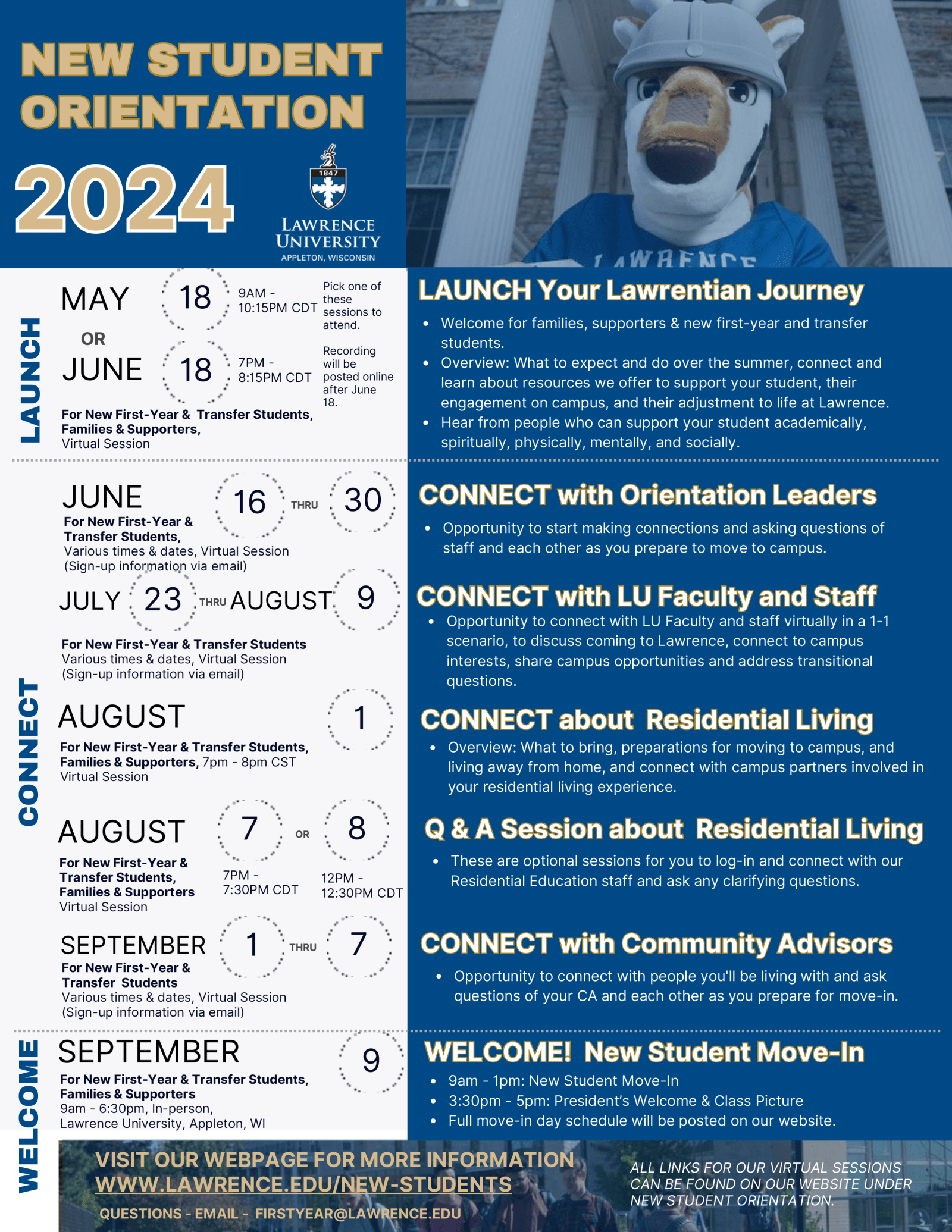 New Student Orientation 2024 Schedule download PDF for screen readers