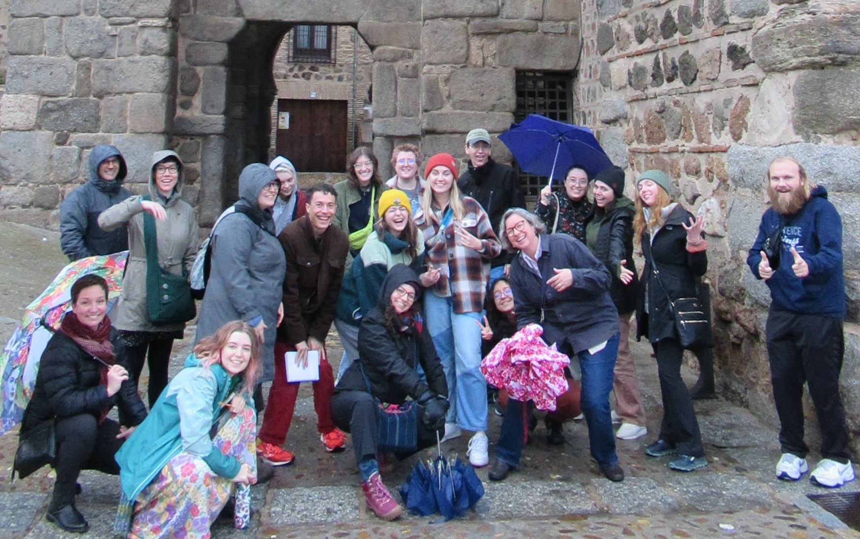 Faculty and students poses for a photo during a D-Term trip to Spain in December 2022.  