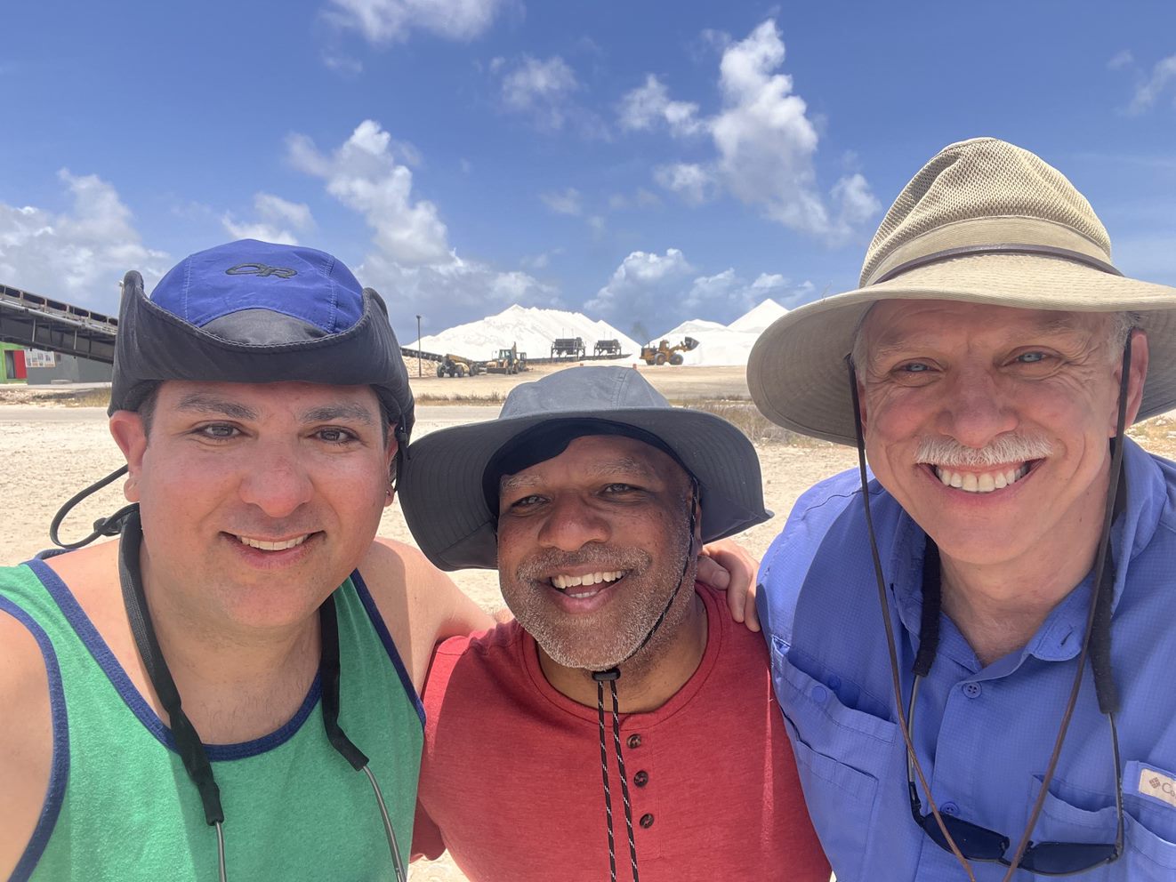 From left, Brian Piasecki, Jose Encarnacion, and Bart De Stasio pose for a photo in Bonaire.