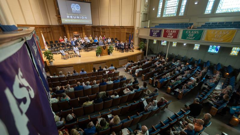 Convocation is held in Memorial Chapel during Reunion 2023.
