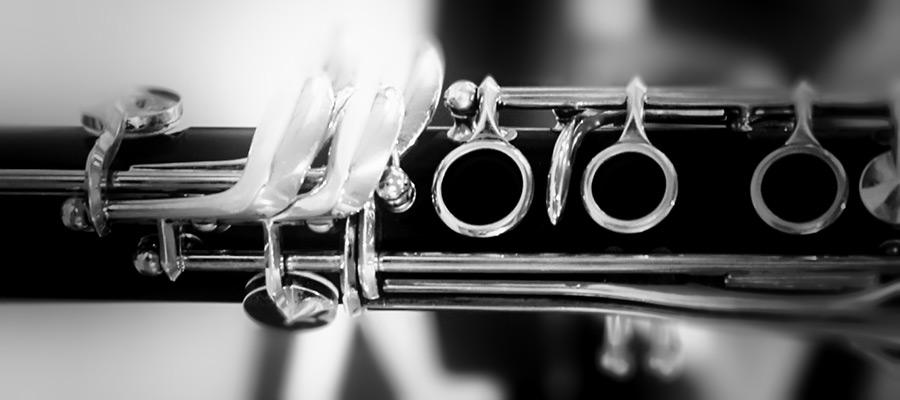Up-close image of clarinet keys