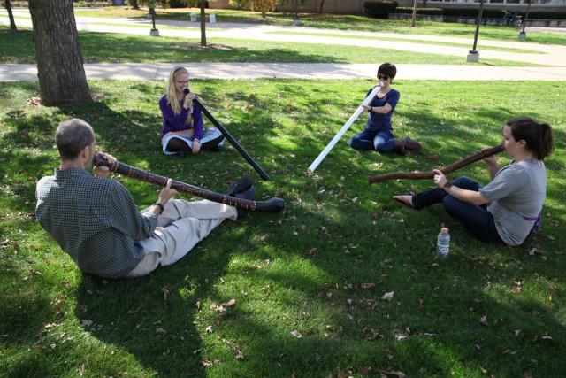 Dean Pertl teaching the didgeridoo