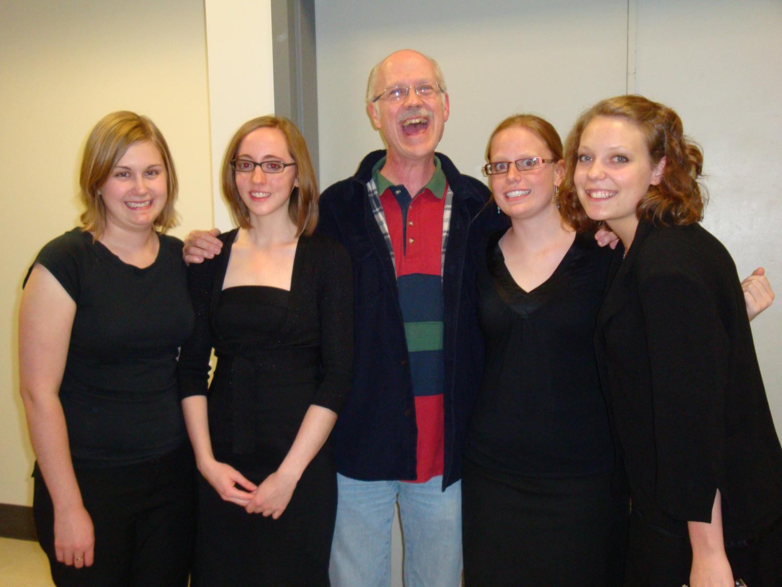 Howard Niblock with oboe students from Symphonic Band