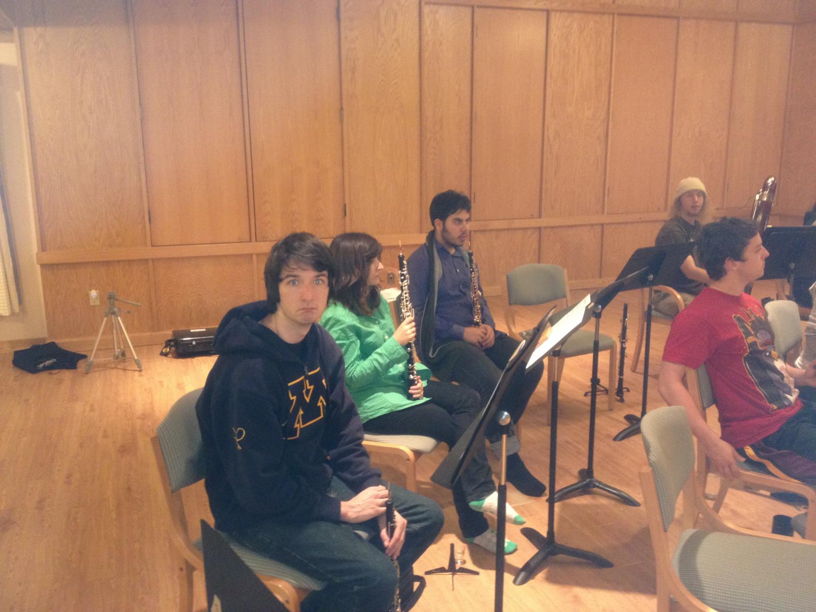Oboe students rehearsing at Bjorklunden