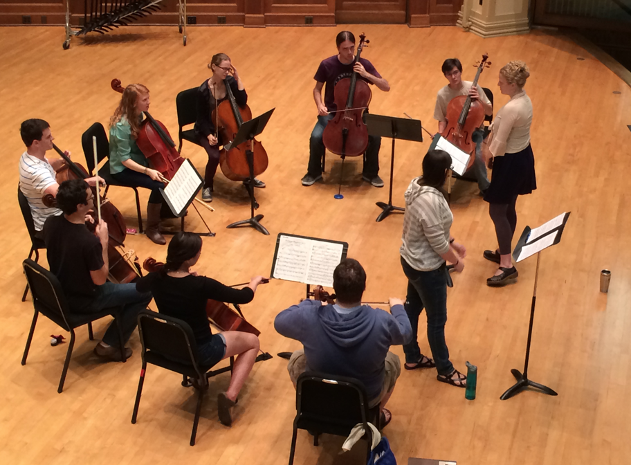 Lawrence University Cello Ensemble rehearsal