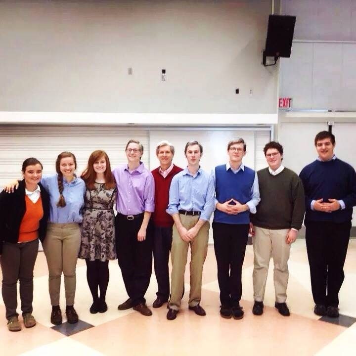 Horn students dressed up like Professor DeCorsey