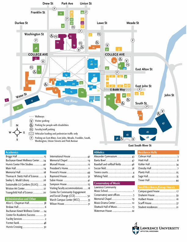 Lawrence University campus map.