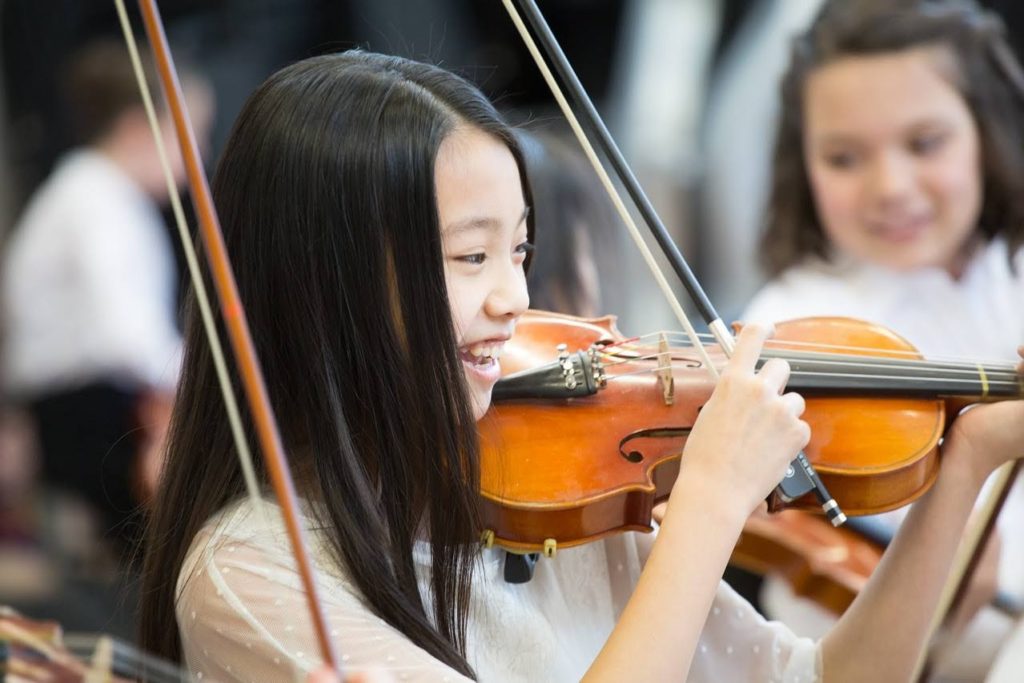 The Academy of Music student playing violin