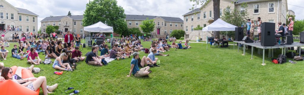 Student on the Quad enjoying LUaroo music festival