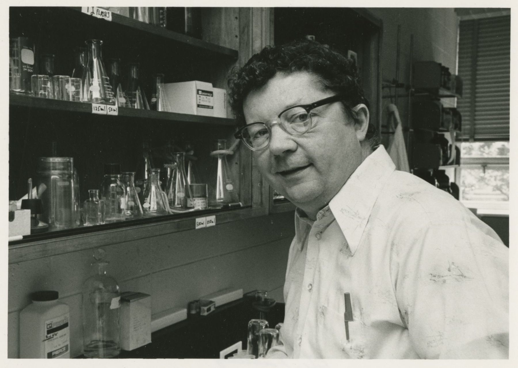 \William “Bill” Perreault in his biology lab in 1982.