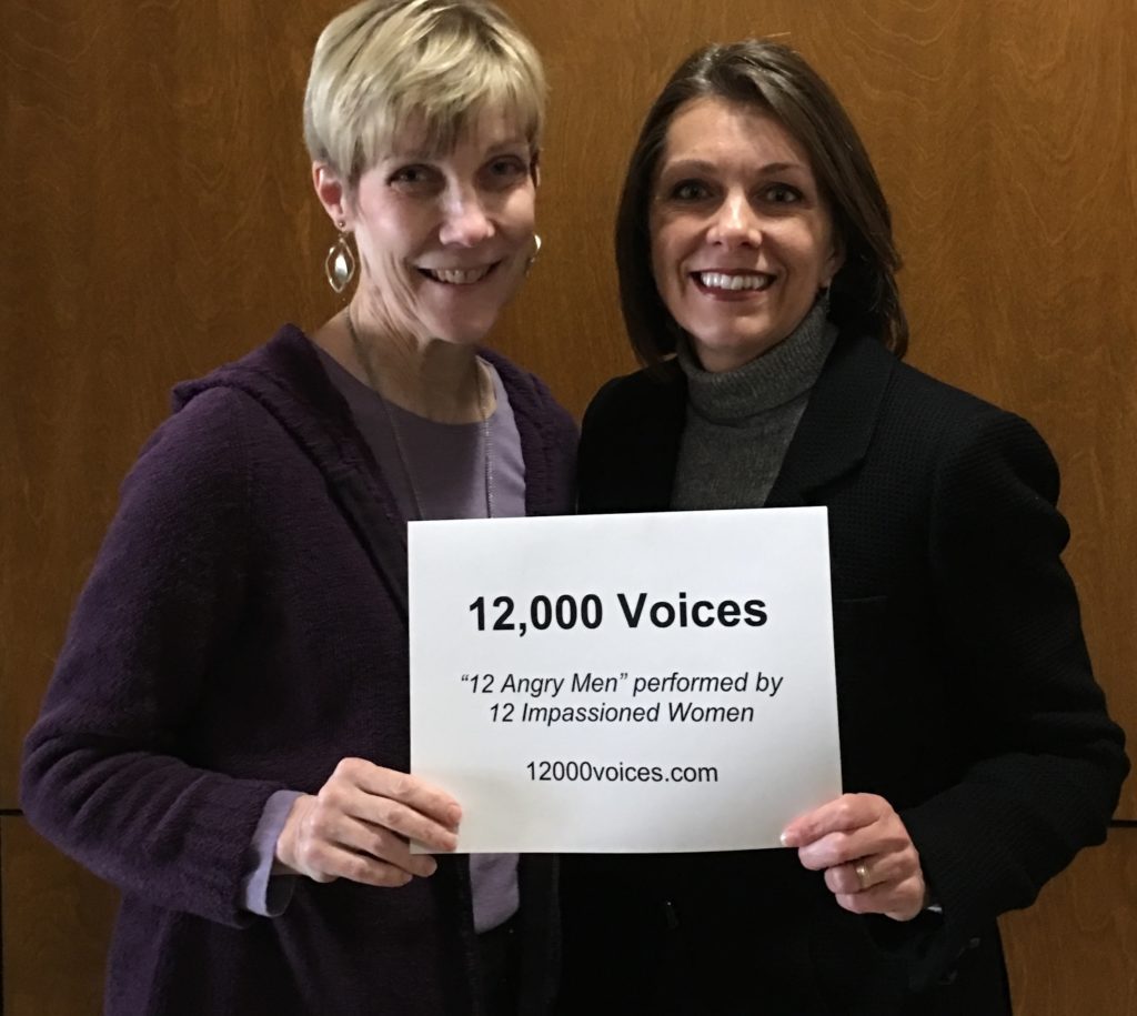 Kathy Privatt (left) and Maria Van Laanen leading the “12,000 Voices” effort in Appleton