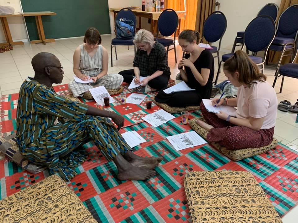 Lawrence students meet with instructors daily in the Baobab Center, Dakar.