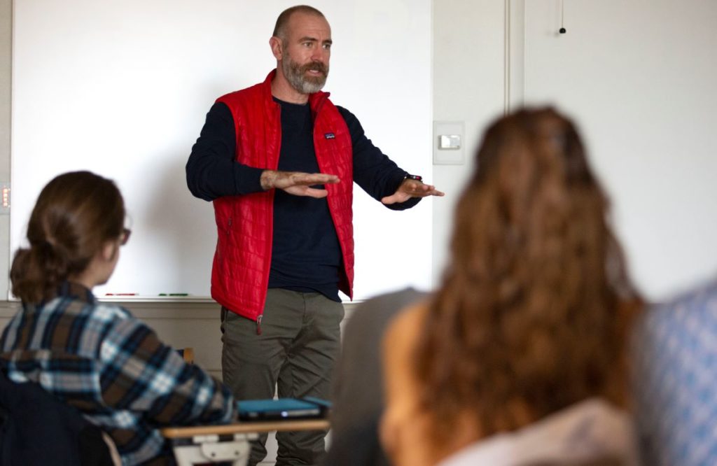 Professor Brozek giving class