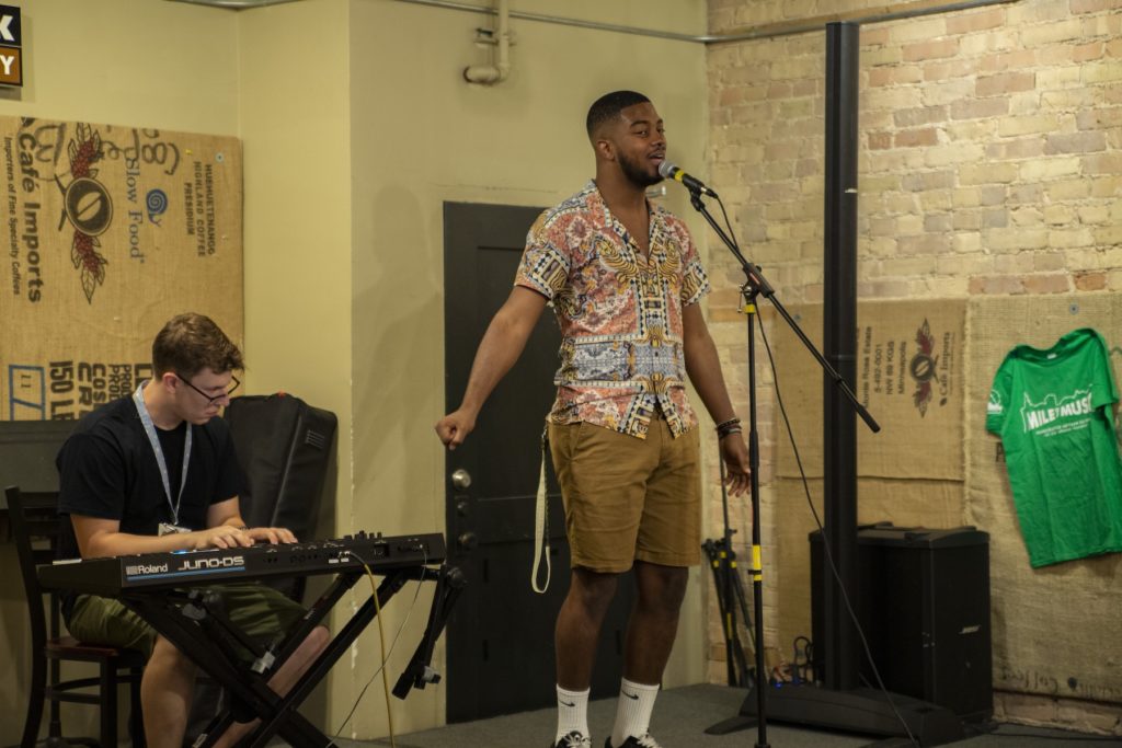 Bernard Lilly ’18 during Mile of Music.