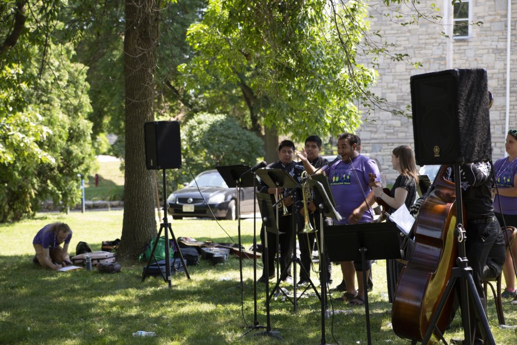 Nestor Dominguez ’14 during Mile of Music.