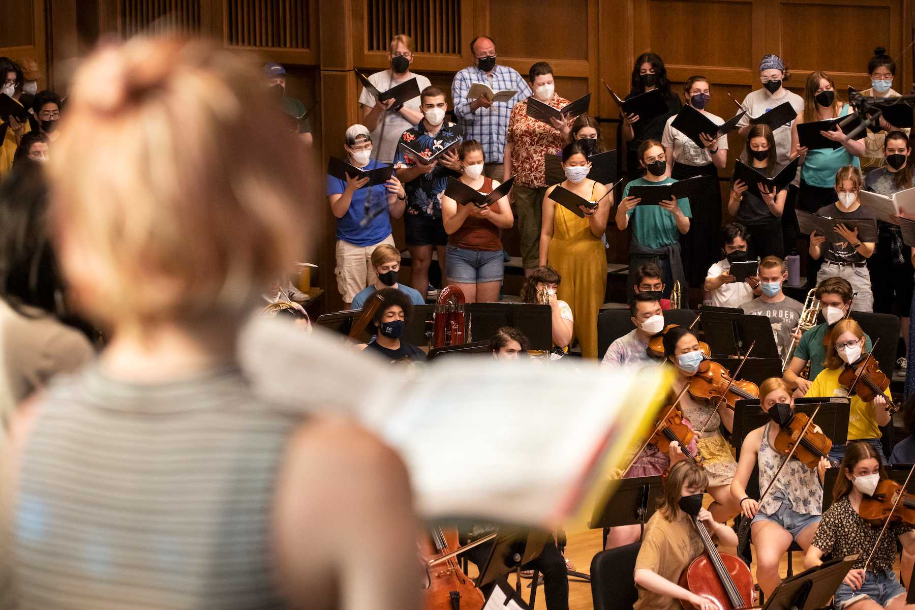 Students rehearse in advance of Friday's oratorio performance.