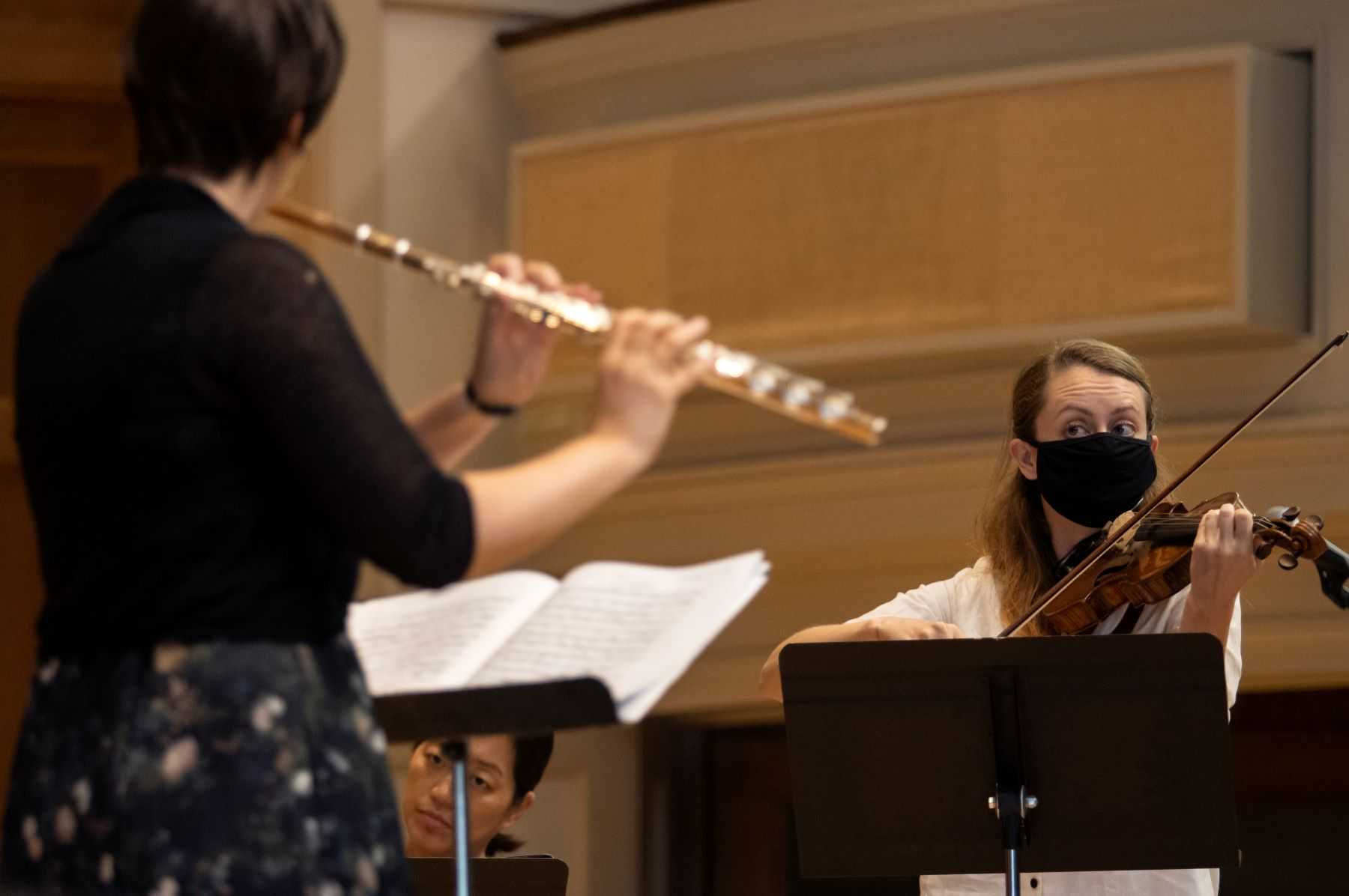 Musicians perform on the Memorial Chapel stage during the 2021 festival.