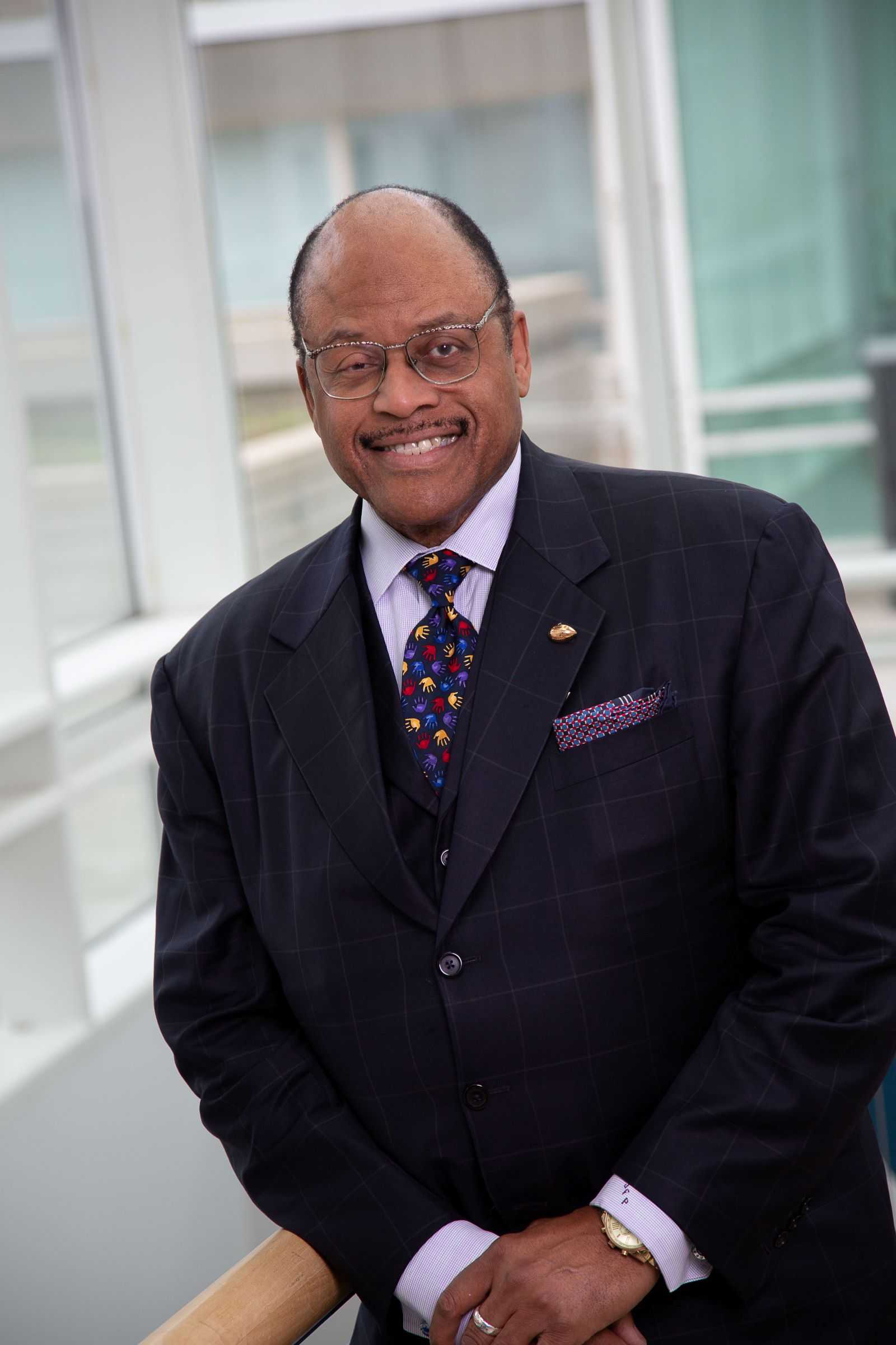Joseph Patterson Jr. smiles in a 2019 portrait taken on campus during Reunion weekend.
