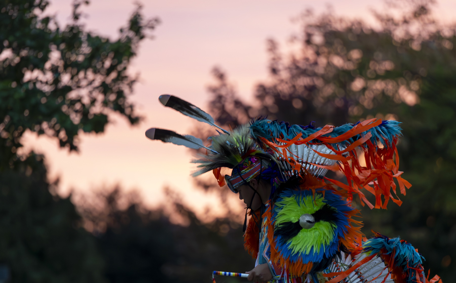 A dancer performs during the 2023 Indigenous Peoples' Day Celebration on Main Hall Green.