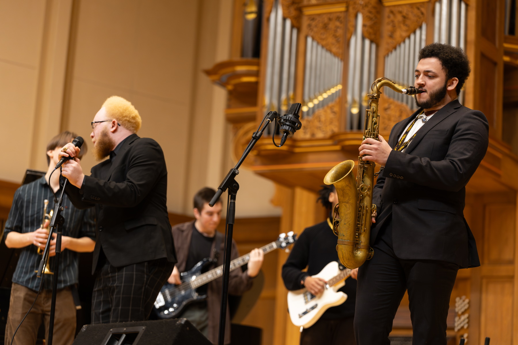 The Lawrence student band NOIR perform at the outset of the MLK community celebration.