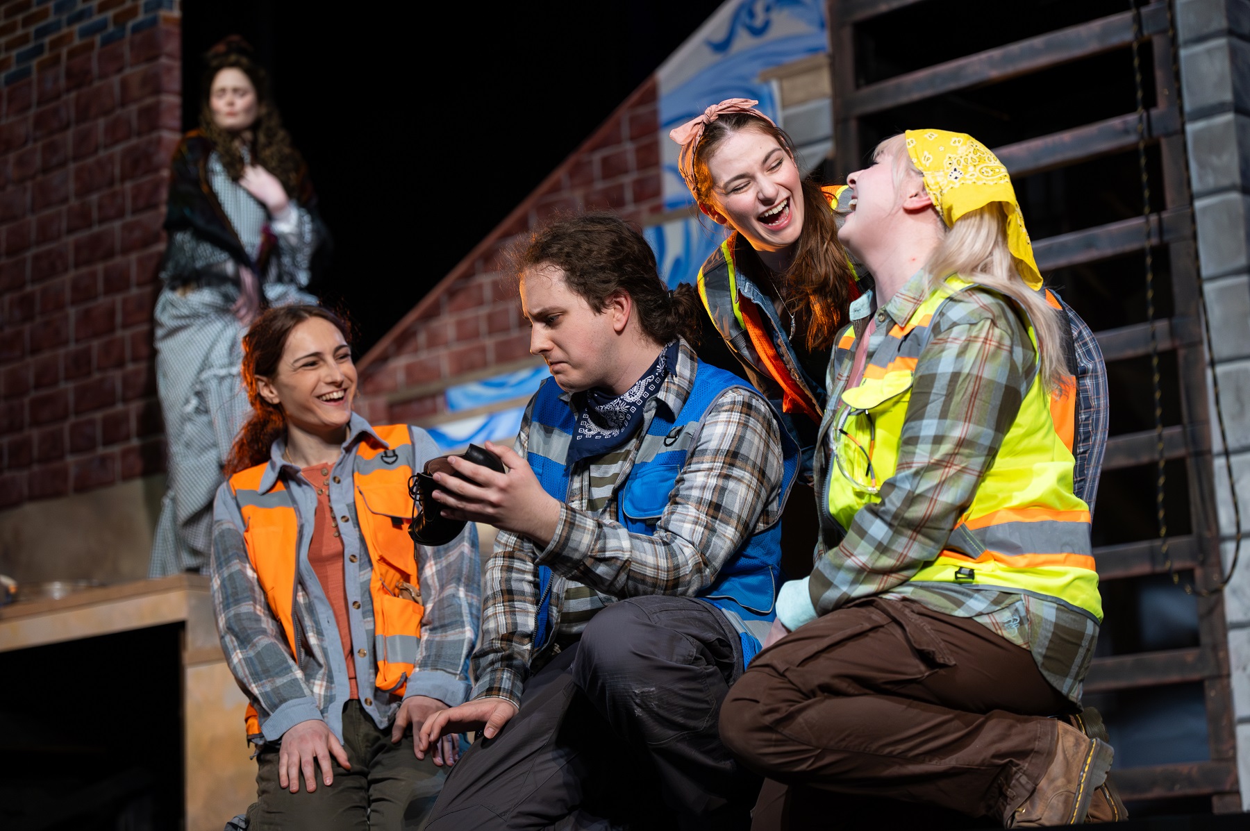 Sam Dill, Henry Roach, Emily Hamm, and Mariah Schaumberg are seen during opera rehearsal for Alice Tierney.