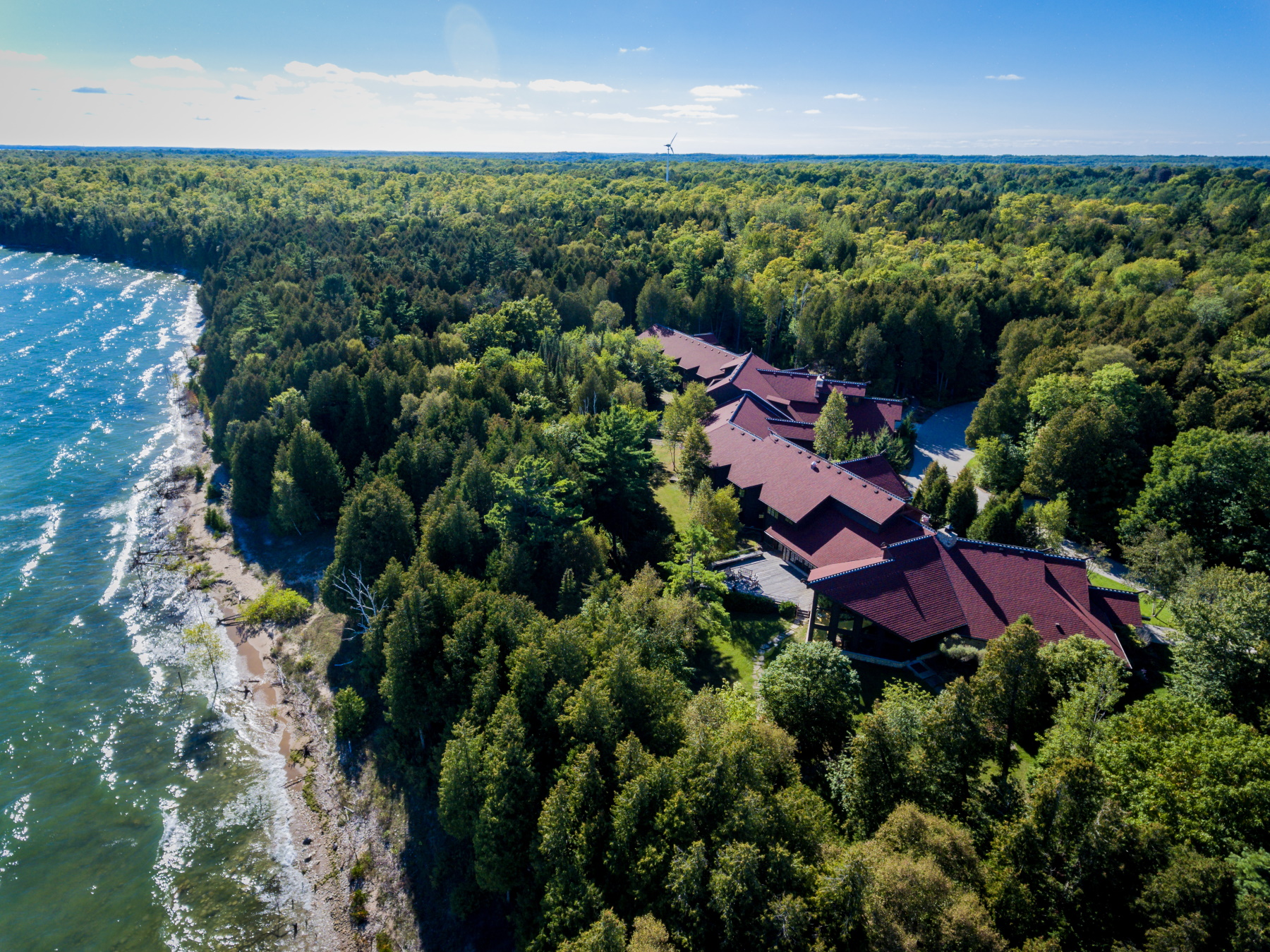 Björklunden is located along the shore of Lake Michigan just south of Baileys Harbor in Door County. 