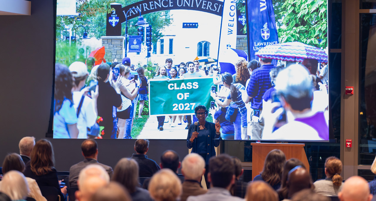 President Carter speaking at Lawrence In event