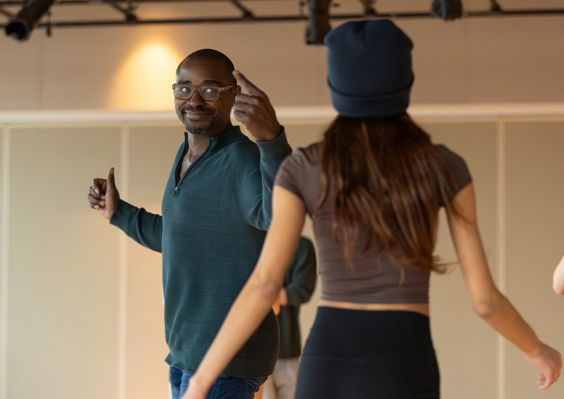 Robert Battle works with students on choreography in advance of the May 9-10 performances.