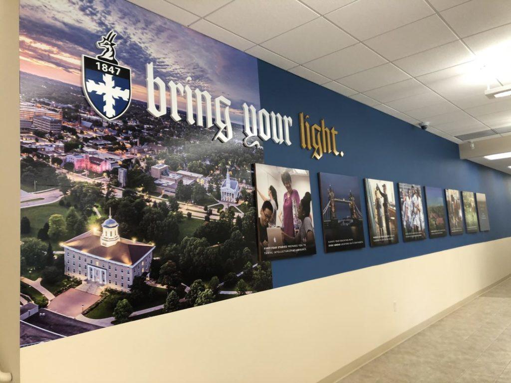 Lawrence University's wall of pictures located in Chapman Hall 