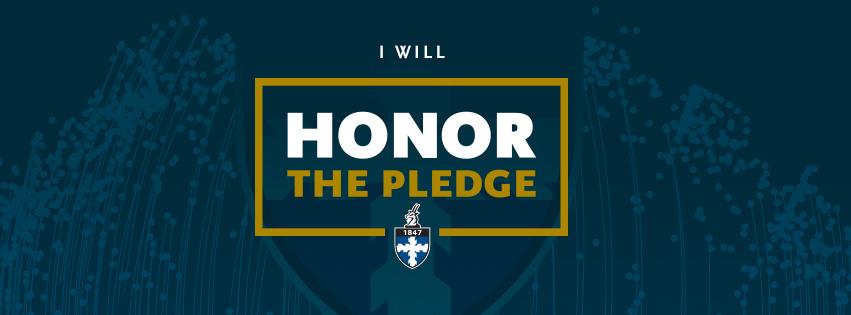 Banner poster that says, "I will honor the pledge."