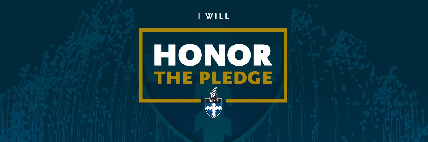 Rectangular banner that says, "I will honor the pledge."