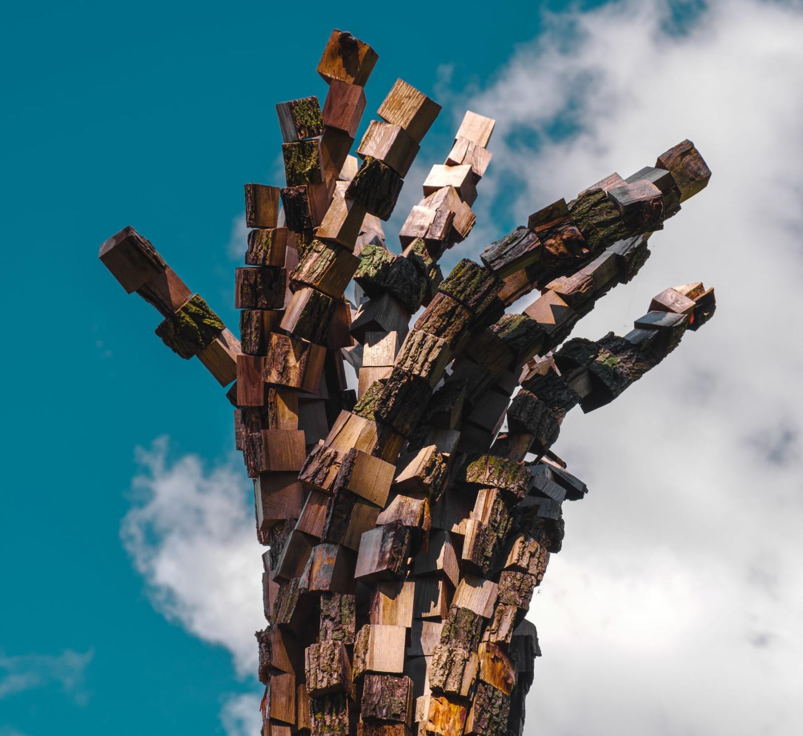 sculpture resembling a broken tree