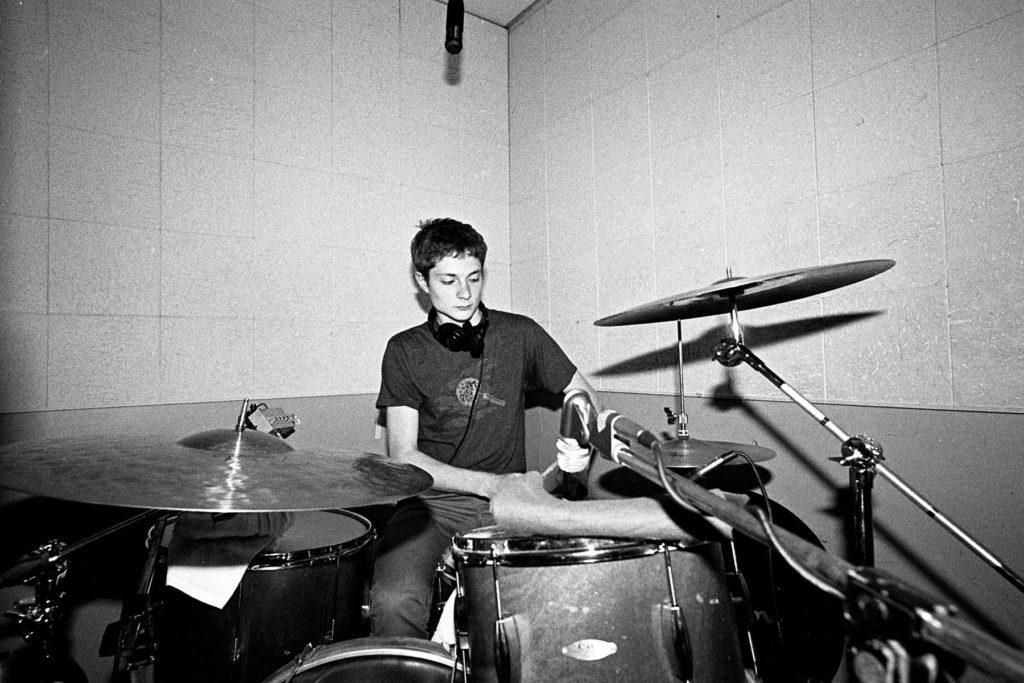 Spencer Tweedy ’19 paling the drums