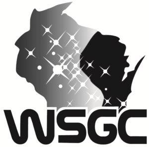 wsgc Logo in the shape of Wisconsin with the letters WSGC 