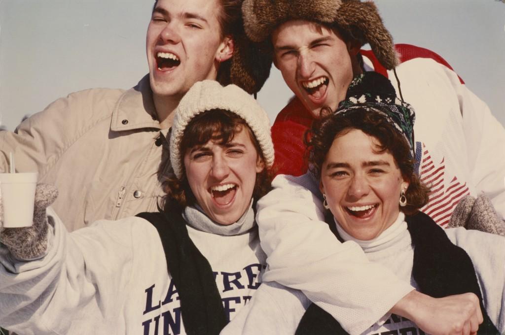 Students participating in world record toboggan event