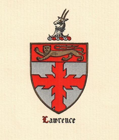 Crest of the Lawrence family granted in 1562