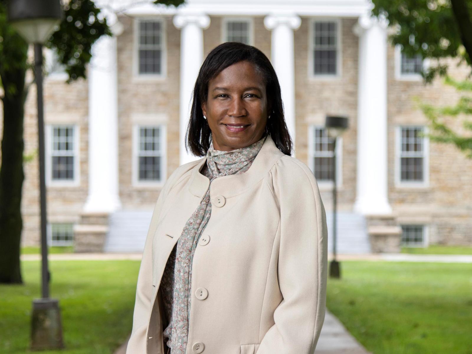 Laurie Carter portrait on Main Hall Green