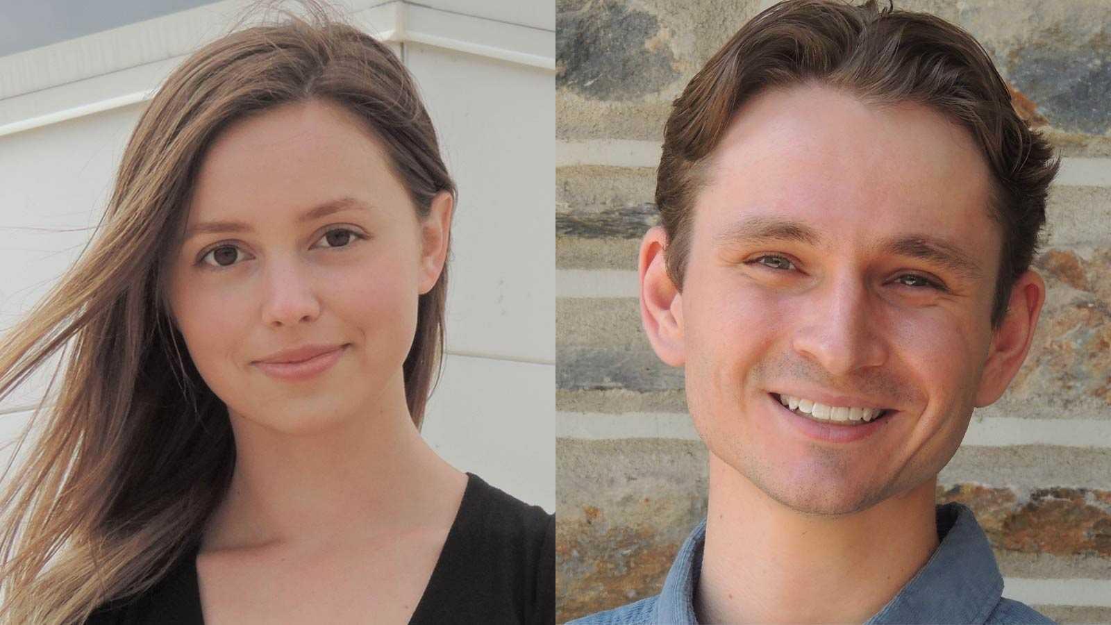 Head shots of Katie Kitzinger and Gus Lowry