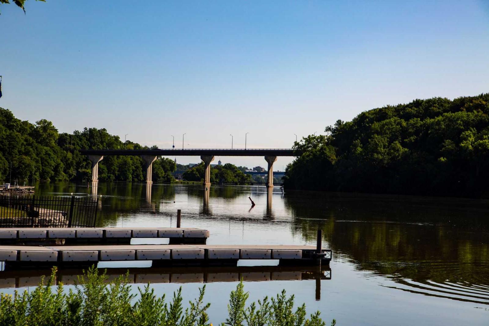 The Fox River is seen from Lutz Park.