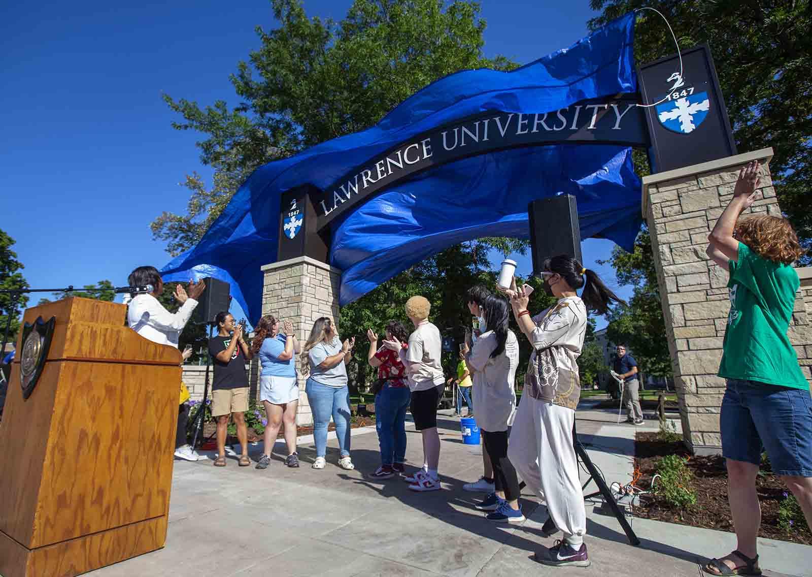 The Lawrence Arch is unveiled on Sept. 1. 
