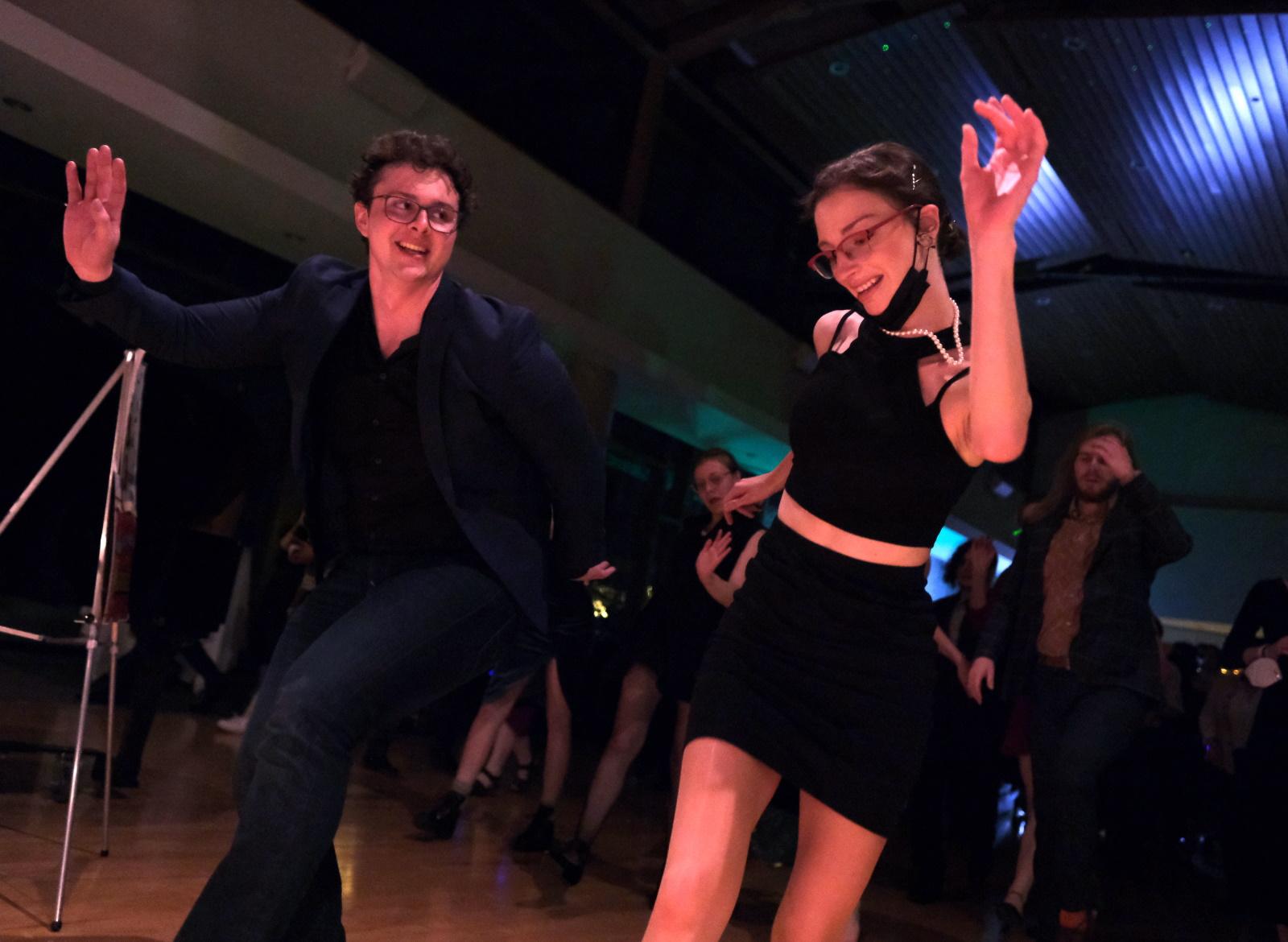 Students dance at the President's Ball.