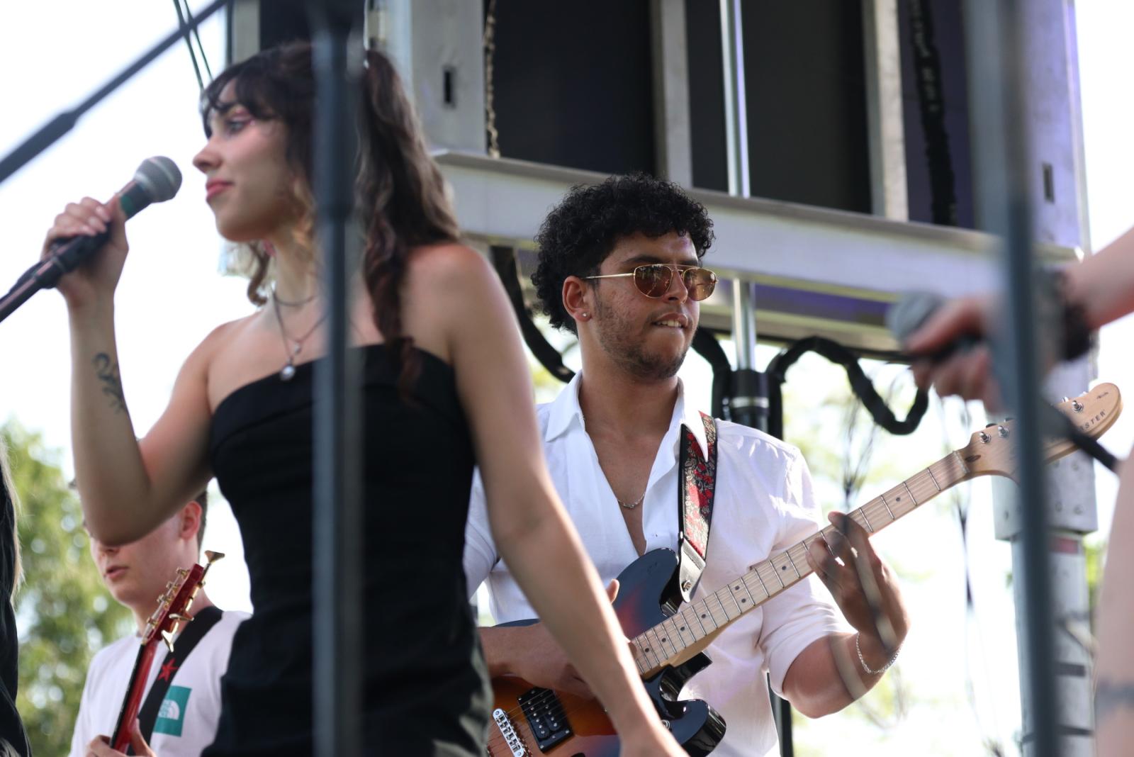 Larry's Triangle, a student band, performs during LUaroo.