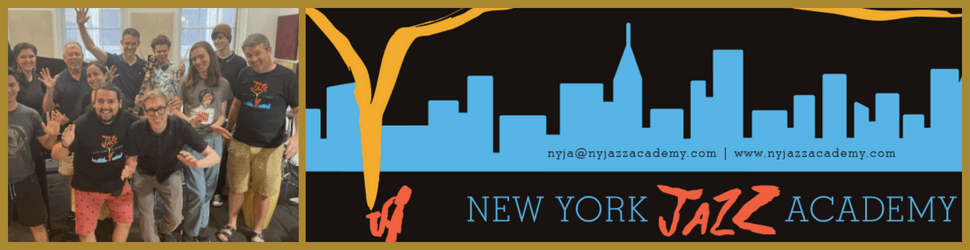 New York Jazz Academy logo and intern, Jando Valdez ‘24