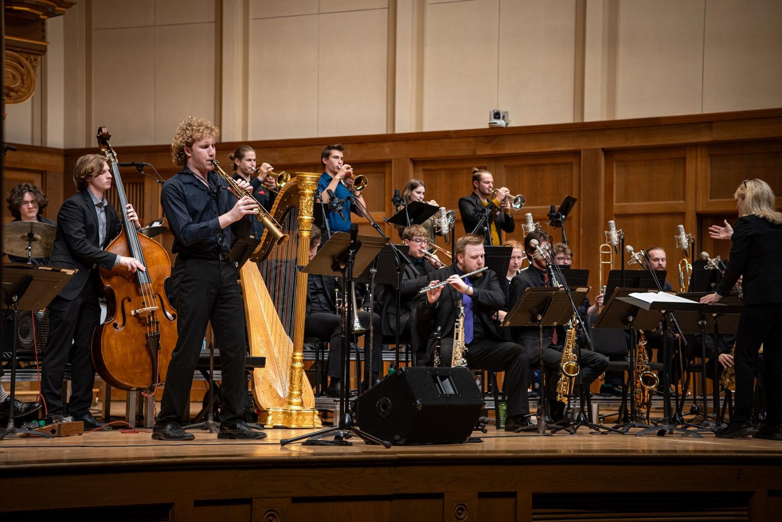The Lawrence University Jazz Ensemble performs under the direction of Patty Darling.