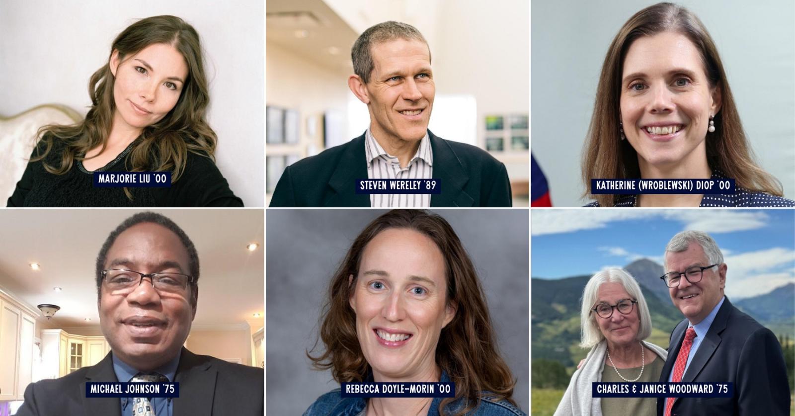 Composite image of seven Alumni Awards winners.