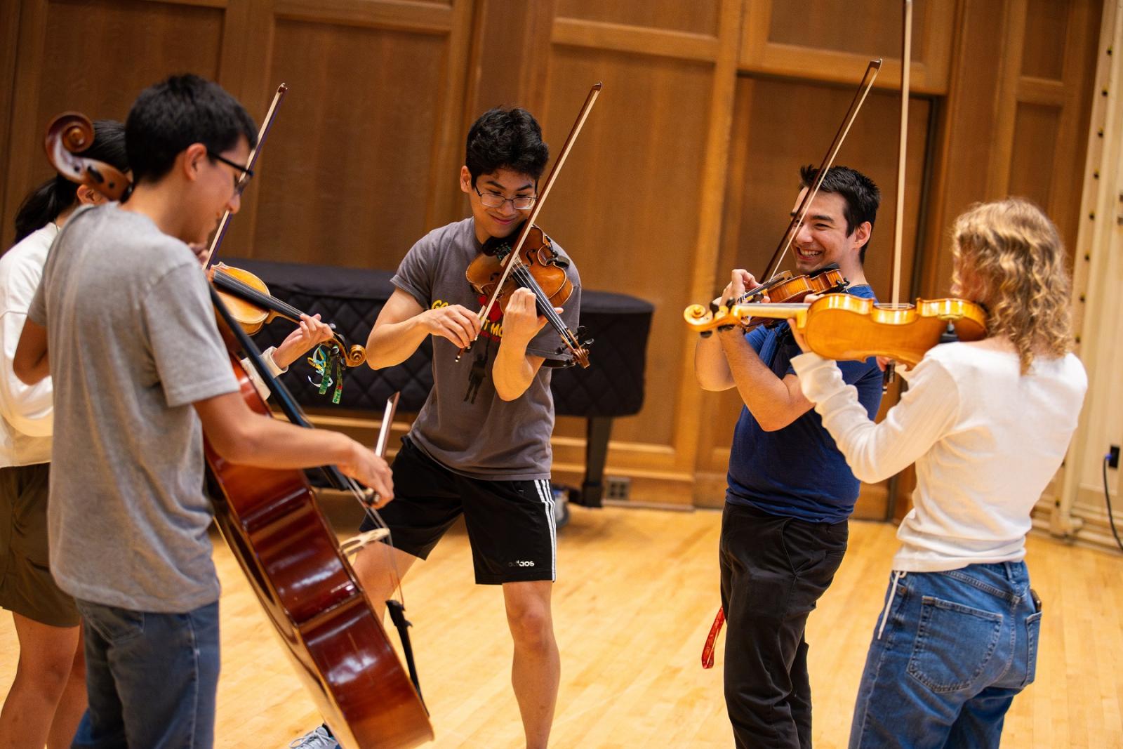 Students practice during last year's Lawrence Summer Music Institute.