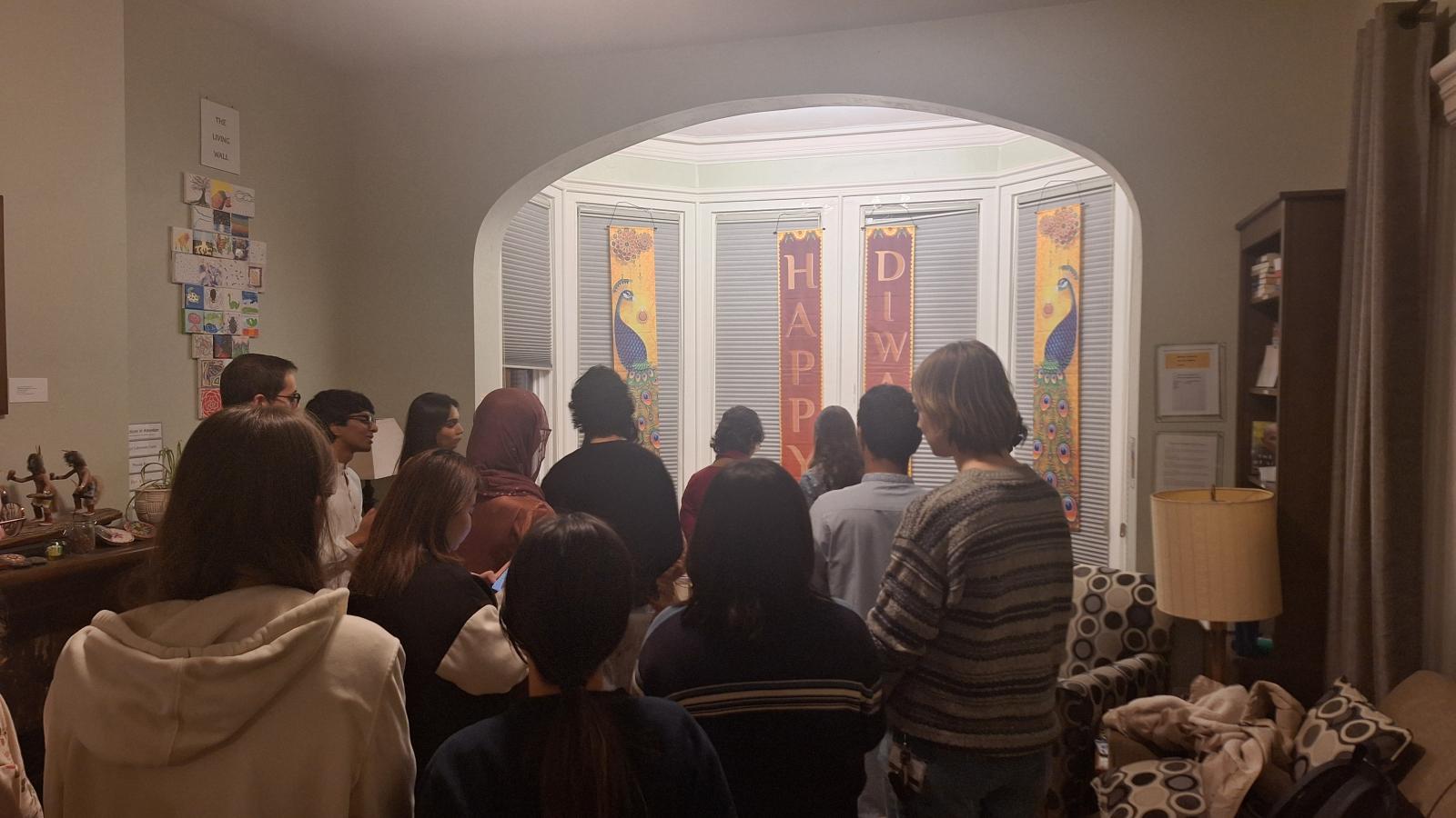 Students gathering for Diwali celebration at Spiritual and Religious Life