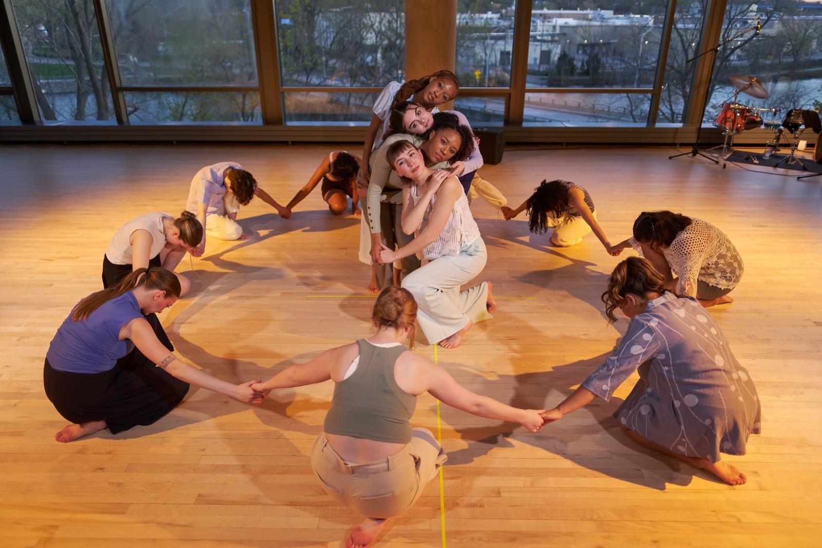 Lawrence students present a dress rehearsal of "Gather Together," a dance performance presented during Spring Term. 