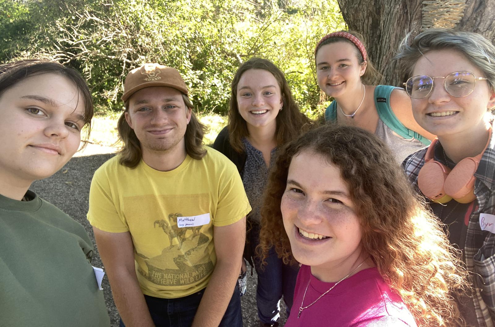 LU students/staff outdoors at 2024 eco-spirituality retreat