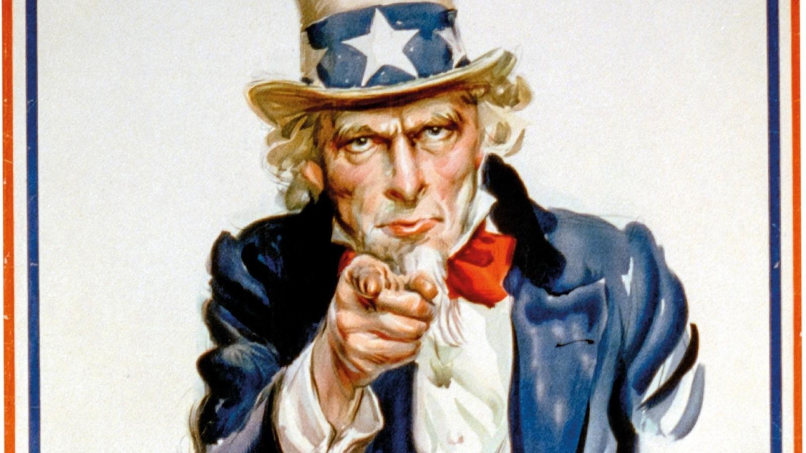 Uncle Sam pointing with the text "I want you for US Army"